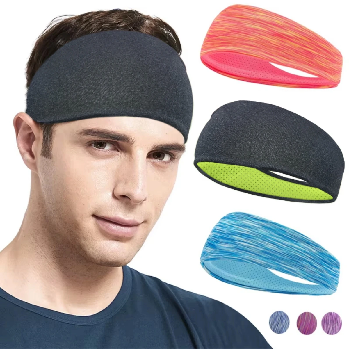 3-pack sport hoofdbanden vochtregulerend hardlopen yoga gym antislip zweetbanden voor heren dames