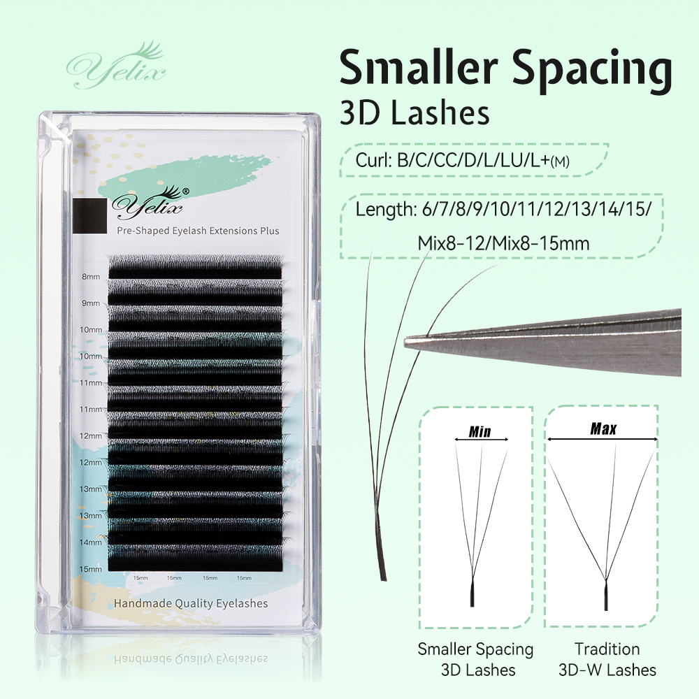 Nieuwe 3D W-vormige kleine opening wimperextensions voorgemaakte volume wimpers L M smalle 3D W wimpers nepwimpers make-up tools