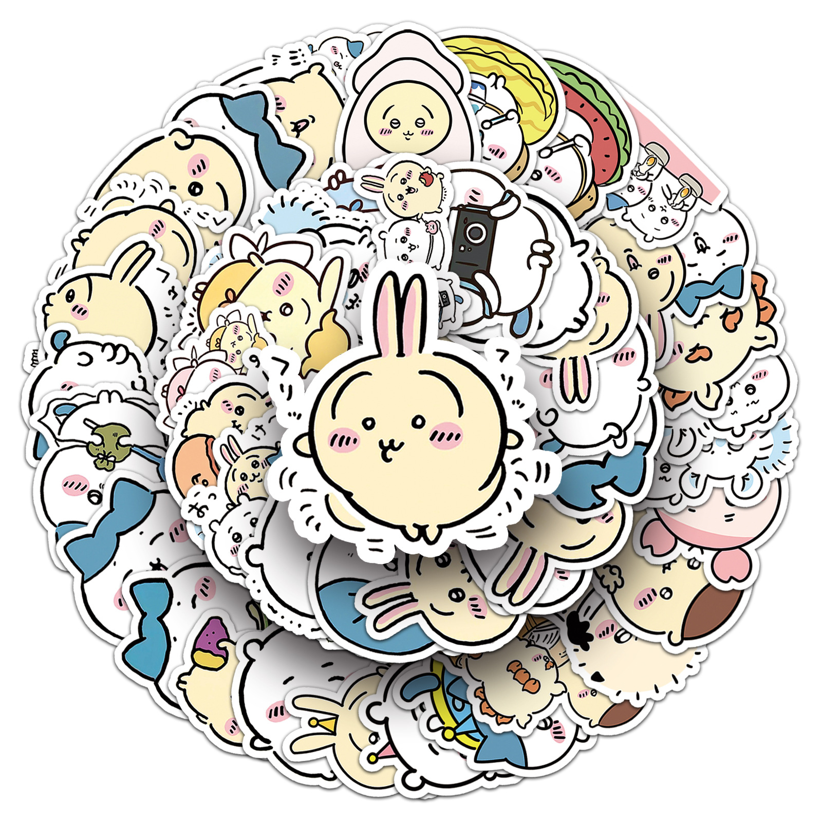 Pacote de Adesivos Kawaii de 51 Peças para Decoração de Mesa, Laptop, Scrapbook, Bagagem e Papelaria - Adesivos de Graffiti Fofos para Presente