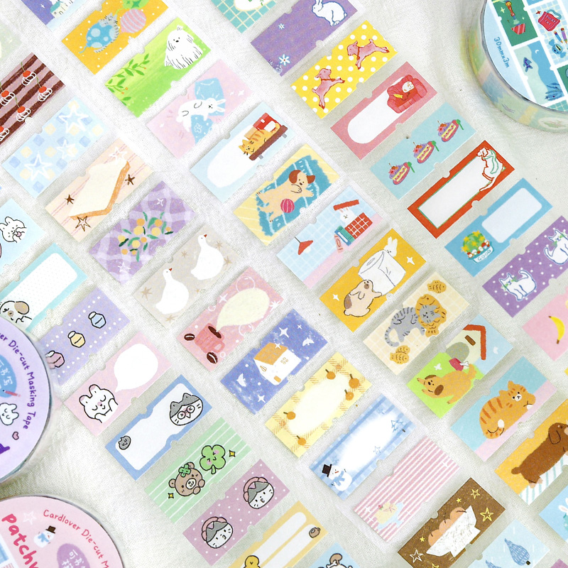30mm * 300cm/roll Kawaii cartoon illustration cute message label sticker tape DIY diary scrapbook aesthetic stationery sticker