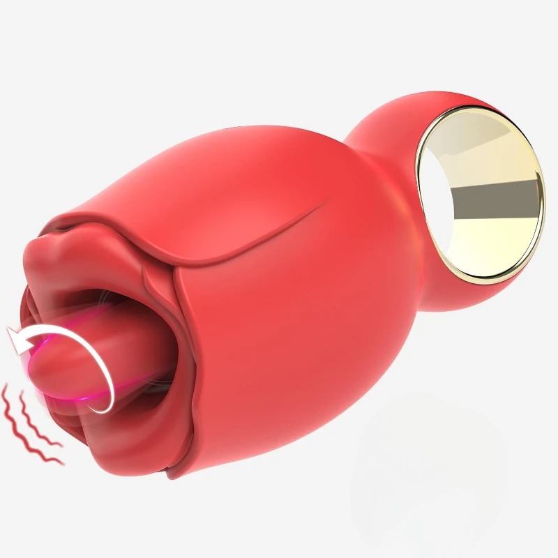 Rosen-Zungen-Leck-Masturbator für Frauen mit 8 Vibrationsfrequenzen, G-Punkt- und Klitoris-Stimulator, tragbares Sexspielzeug für Erwachsene