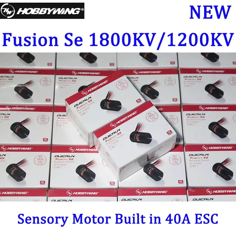 Silnik bezszczotkowy Hobbywing QuicRun Fusion SE 1200KV / 1800KV z czujnikami, wbudowany regulator ESC 40A 2 w 1, wodoodporny, do samochodów RC w skali 1/10 i 1/8.