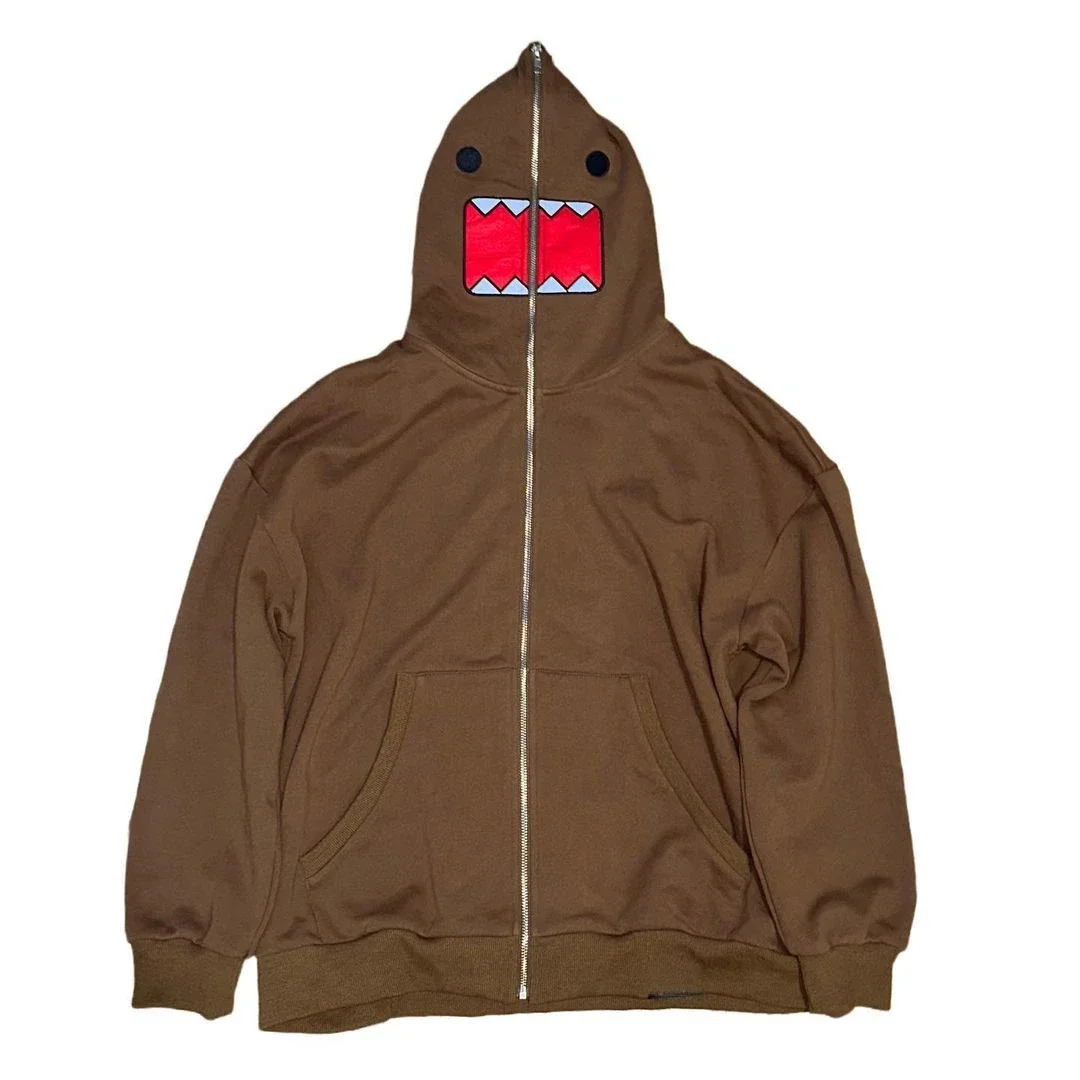 Sudadera con capucha Y2k para mujer, sudadera con estampado de dibujos animados de Hip-hop Harajuku, sudadera con cremallera completa, moda gótica estética, Tops para parejas, ropa para mujer