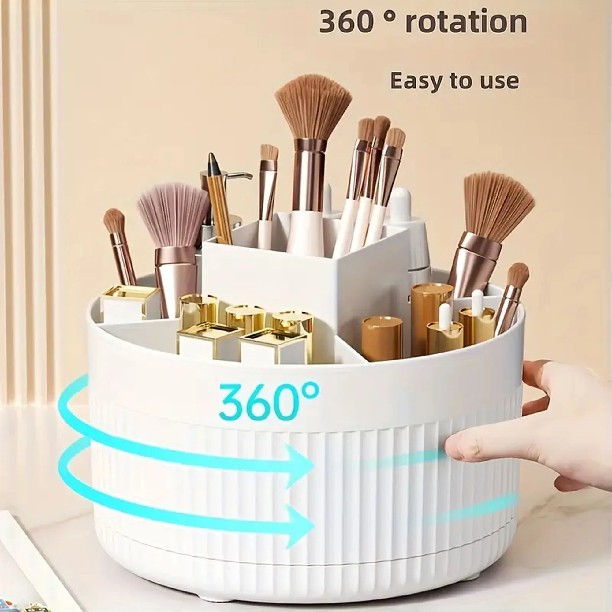 Boîte de rangement de cosmétiques, cloison rayée à 5 grilles, papeterie de bureau, brosse de maquillage, sourcils
