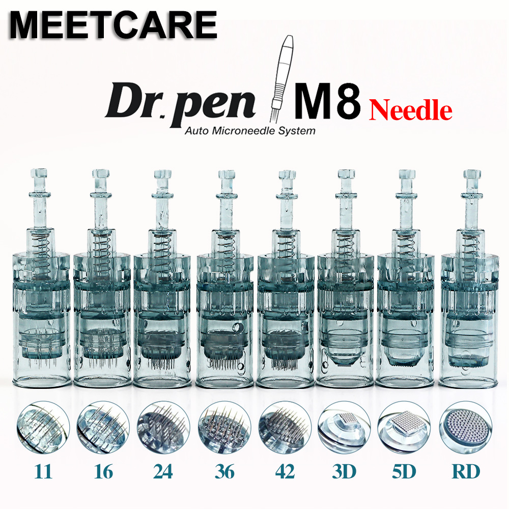 Cartuchos m8 para m8 dr pen baioneta micro agulhas de substituição derma microneedling caneta 11pin 16pin 36pin 42pin 3d 5d agulha