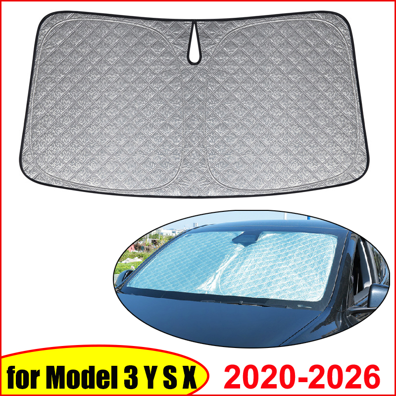 Pare-soleil avant épaissi anti-UV pour Tesla Model 3 Y S X YL Juniper Highland 2020-2026