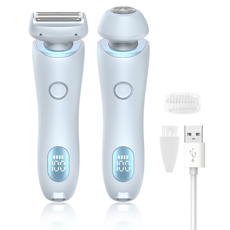 Barbeador elétrico para mulheres, indolor, removedor de pelos faciais, molhado e seco, portátil, aparador de biquíni para rosto, axila, pernas, corpo