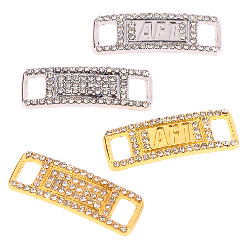 Dijes de diamante AF1 para zapatos, hebilla de Metal de calidad, decoraciones, hebillas, accesorios para zapatos, 2 unids/lote por par