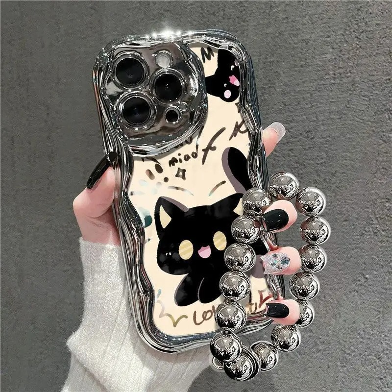 Coque de téléphone Probe Black Cat pour Samsung Galaxy S26 S25 S25PLUS S24FE S25ULTRA S24Ultra S20FE S21 S24 Plus, en silicone souple