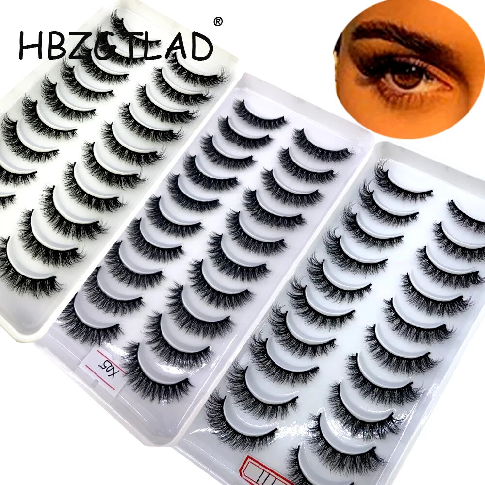 Hbzgtlad Nieuwe 10 Paar 3d Faux Mink Wimpers Natuurlijke Valse Wimpers Dramatische Pluizige Nepwimpers Make-Up Wimper Wimpers Wimpers