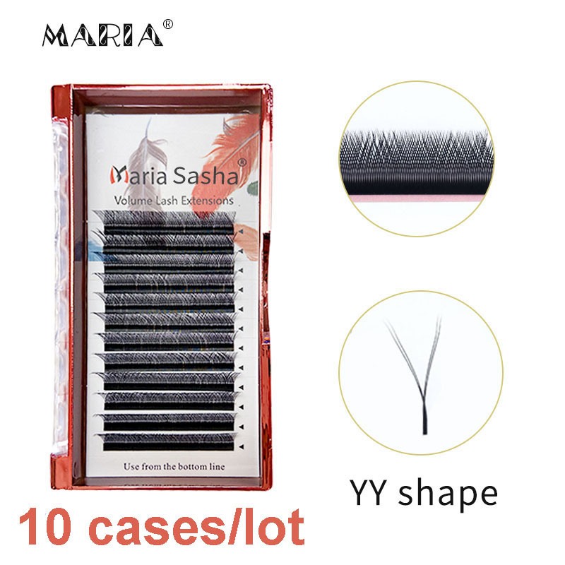 Maria 10 Custodie YY Forma Ciglia Bellezza 0.05/0.07 YY Tipo V Ciglia Estensione Trucco Naturalmente Morbido Mix Visone Cilios Volume Ventole