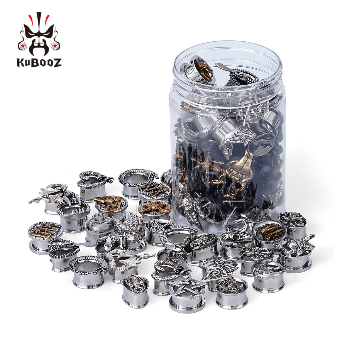 Estilo misto 5-10 pares de túneis de orelha de aço inoxidável plugues conjunto de medidores macas-joias expansoras de piercing corporal