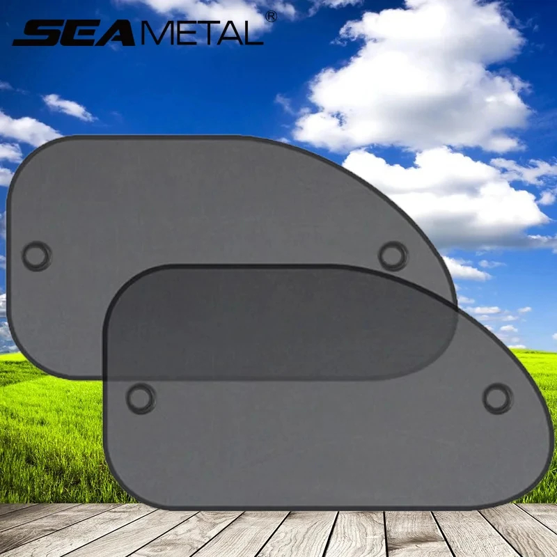 SEAMETAL, 2 uds., cubierta parasol para ventana de coche, protección solar, protección UV, cortina negra para ventana delantera y trasera, accesorios de verano para coche
