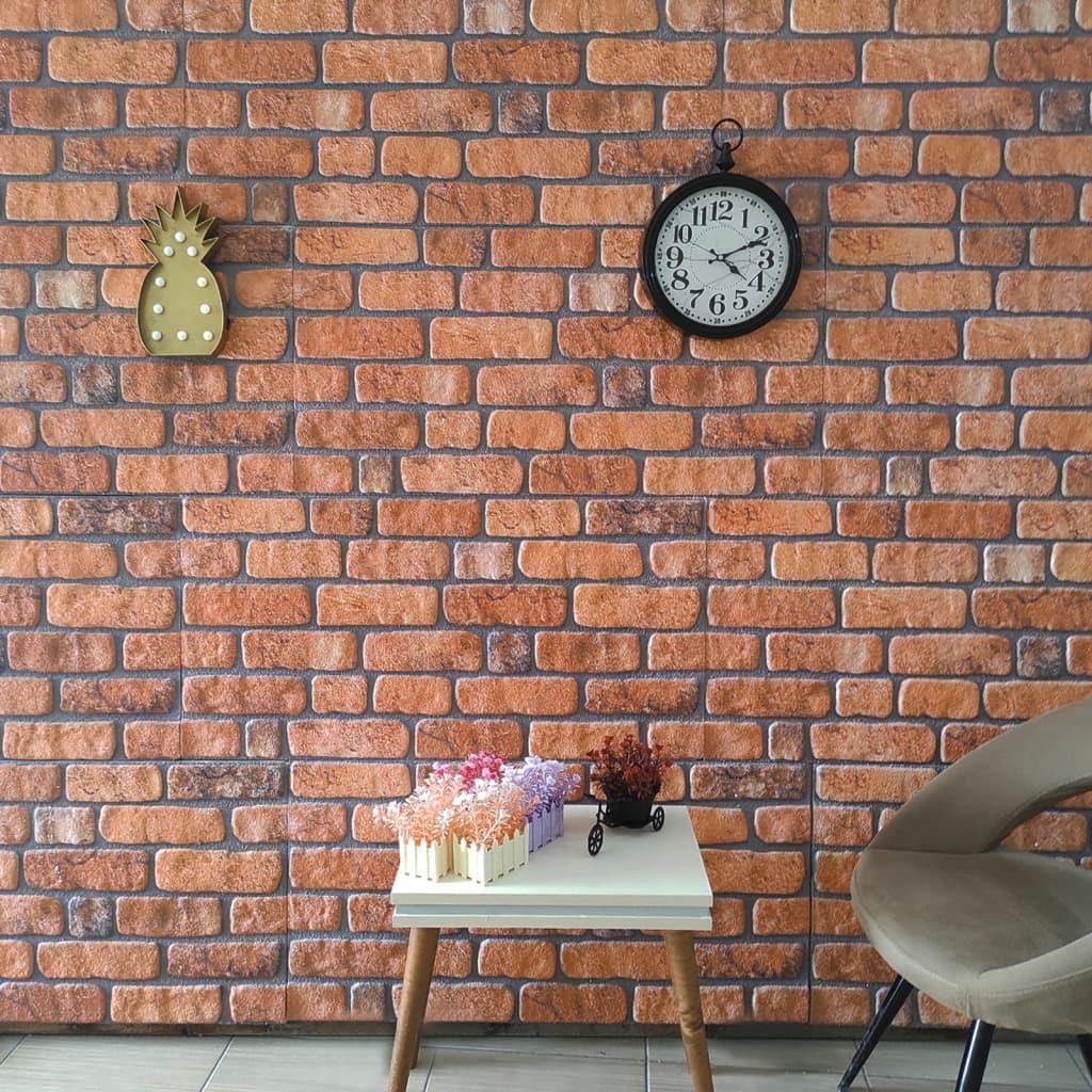 Paneles de pared 3D Juego de 10 baldosas decorativas de espuma EPS con efecto ladrillo de terracota