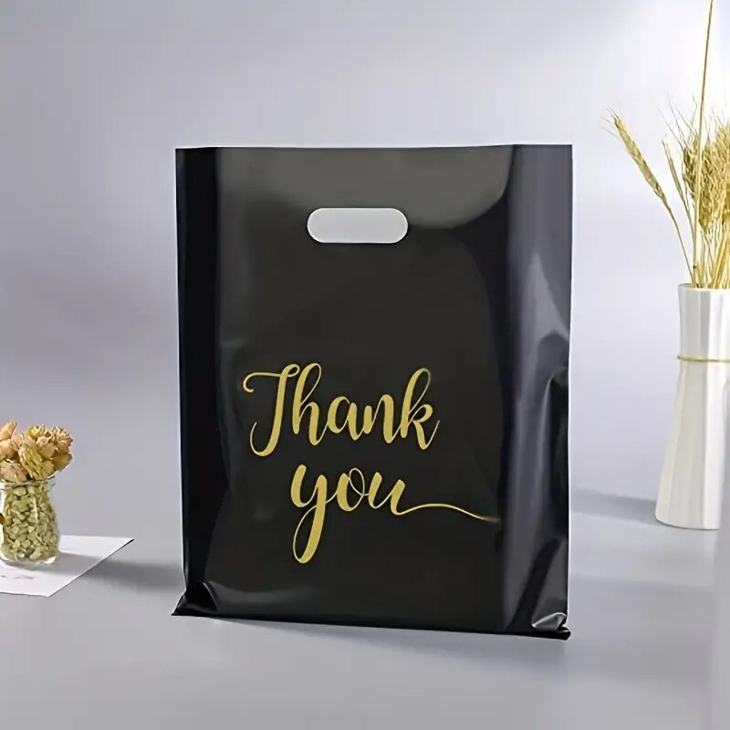 Plástico Reutilizável Obrigado Sacos, Uso Longlasting, Sacos De Festa De Compras De Varejo, Resistente e Durável, Extra Grosso, Presentes Perfeitos, 20Pcs