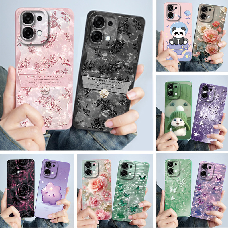 Per Oppo A6 Pro 5G 4G Custodia Moda Semplicità Pittura a olio Floreale Custodia morbida in silicone per telefono Nuovo design Cover posteriore antiurto