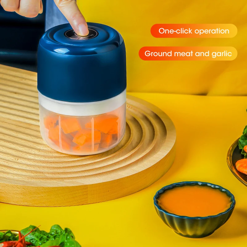 USB Mini Electric Grinder 250ml Household Multifunctional Baby Food Maker Garlic Vegetable Crusher Grinding Tool Portable