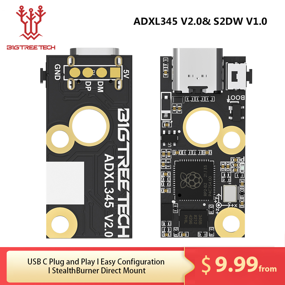 BIGTREETECH BTT ADXL345 V2.0 carte accéléromètre Stealthburner pour extrudeuse Klipper Hotend Rspberry Pi pièces d'imprimante 3D