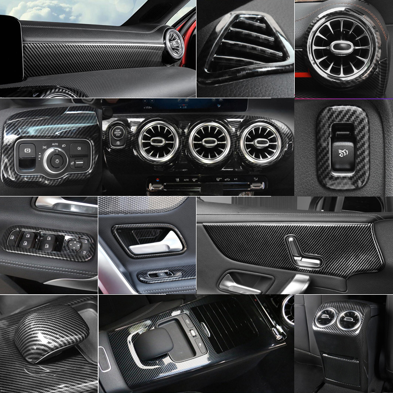 Lhd! Carbon Fiber Interieur Center Console Air Vent Cover Trim Voor Mercedes Benz W177 A-Klasse A200 A220 A250 2019 2020 Cla C118