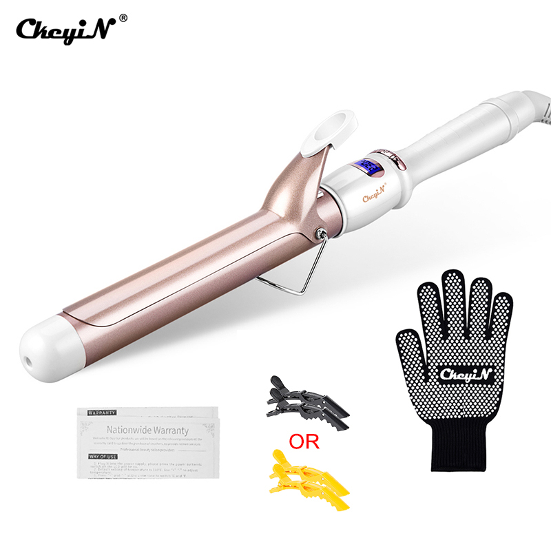 Ckeyin ที่ดัดผมไฟฟ้า32มม. 38มม. สำหรับผู้หญิงเครื่องม้วนผมเซรามิกปรับอุณหภูมิได้