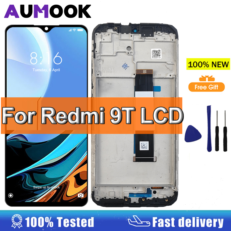 6,53 "100% тест для Redmi 9T ЖК-дисплей с цифровым преобразователем сенсорного экрана в сборе для Xiaomi Poco M3 экран дисплея с рамкой ЖК-дисплея