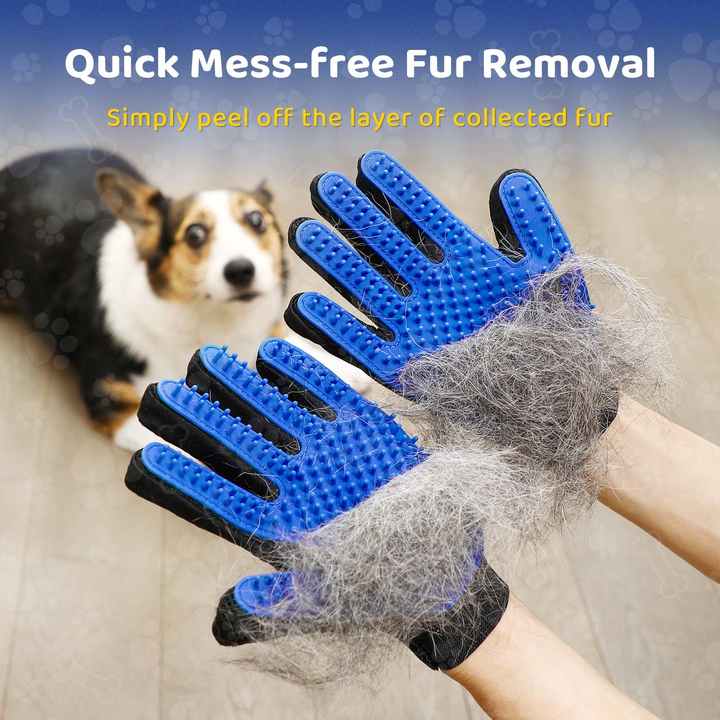NONOR Gummi-Haustierbürste Schutz-Silikon-Katzenkamm-Handschuh Massage-Pflegebürste für Hunde und Katzen