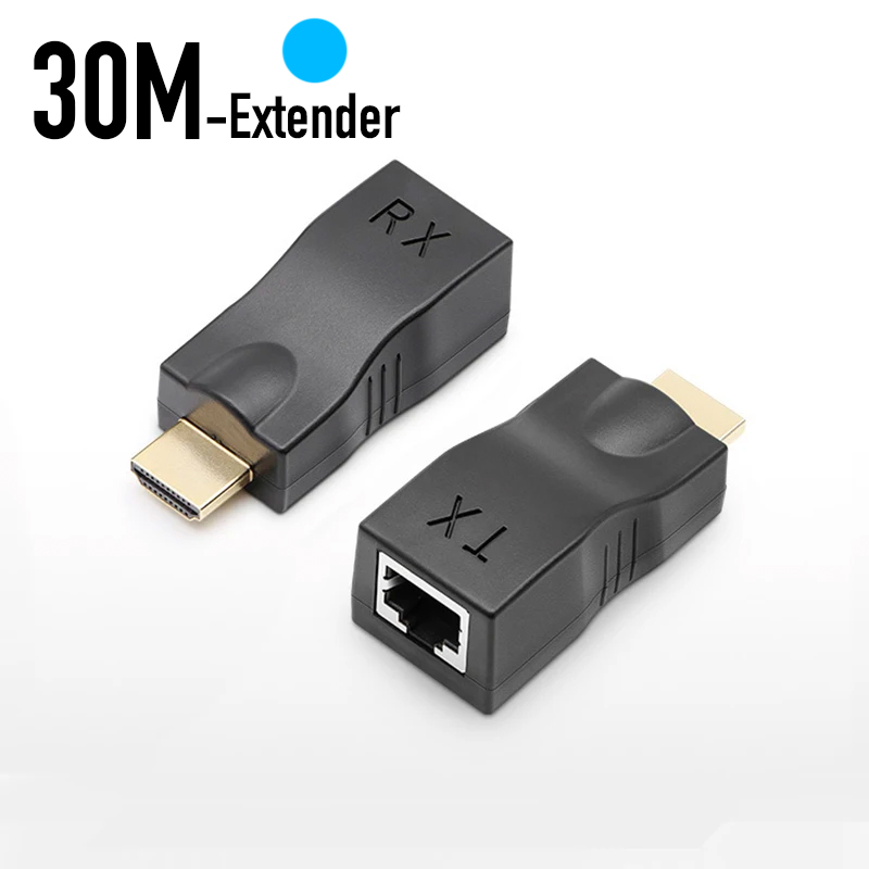 1 Paar RJ45 4K HDTV Extender Extension bis zu 30 m über CAT6/5E Netzwerk Ethernet LAN TX RX Adapter für HDTV DVD PS3 STB