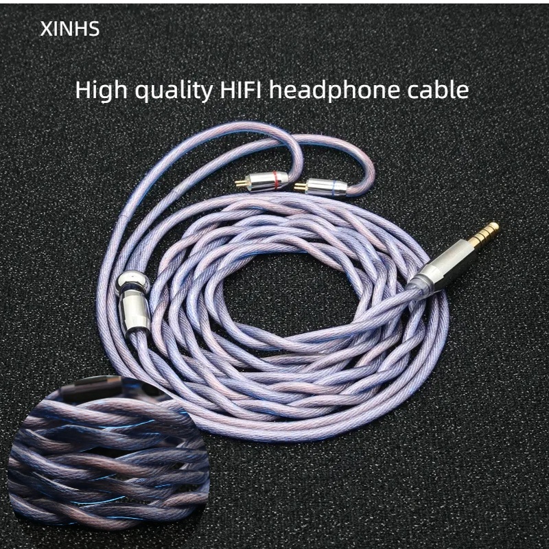 XINHS K11 2-Strand Blue Single Crystal Copper Silver Plated Gold Silver Palladium Copper Upgrade Wire Mixed Shielded Cable