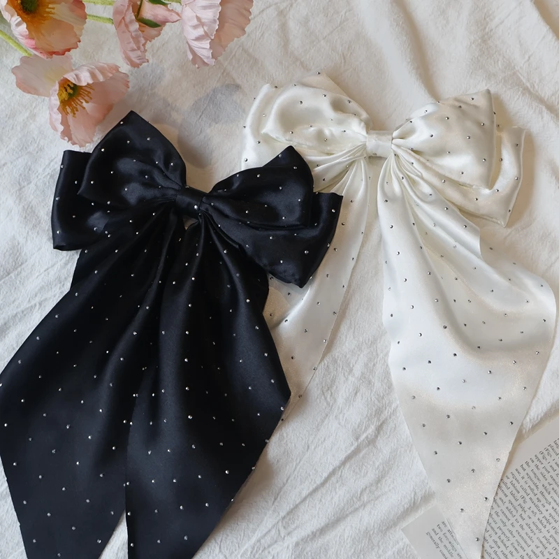 Horquilla con cinta de gasa para mujer y niña, accesorios para el cabello a la moda, pasador con lazo, cabeza trasera, Clip de primavera