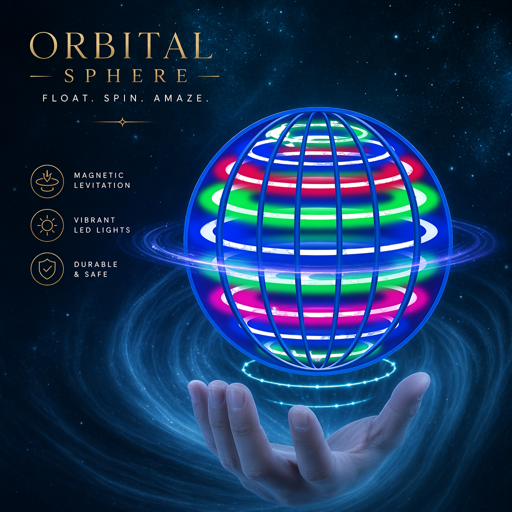 Flying Ball Children's Hand Controlled Color LED Cosmic Globe 360 ° Rotating Suspension Ball Suitable for Indoor and Outdoor Toy