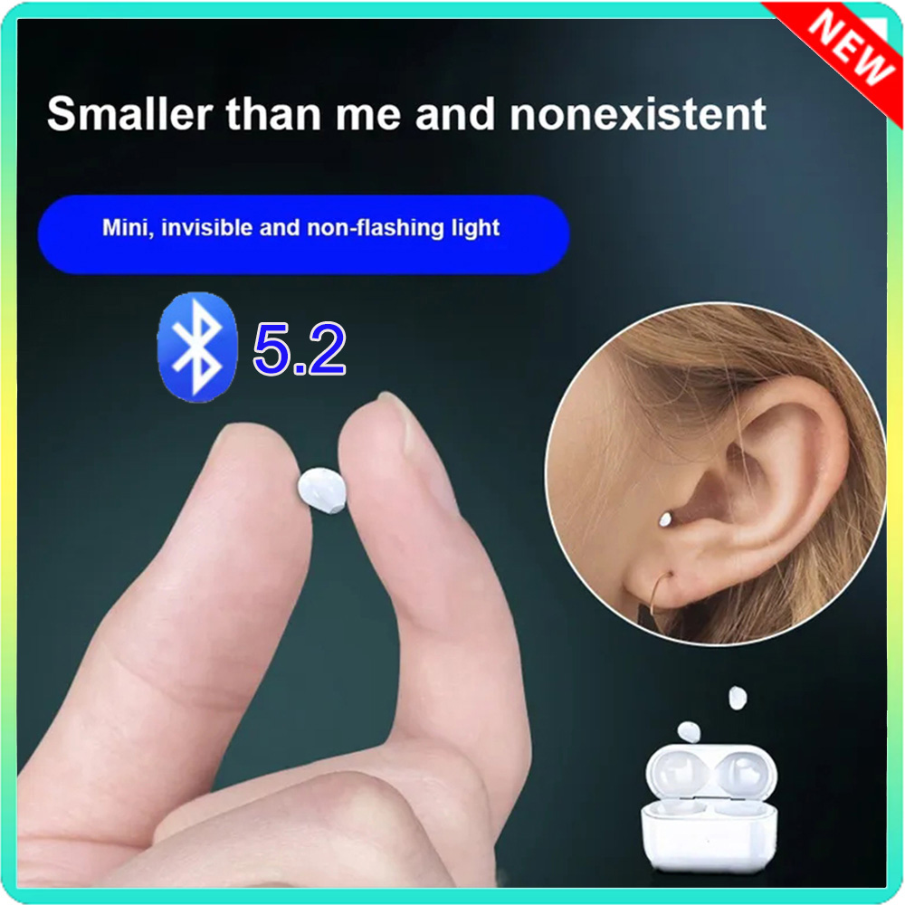 Niewidoczne słuchawki Mini słuchawki V5.2 Bluetooth TWS słuchawki douszne redukcja szumów bezprzewodowe słuchawki douszne do spania z mikrofonem