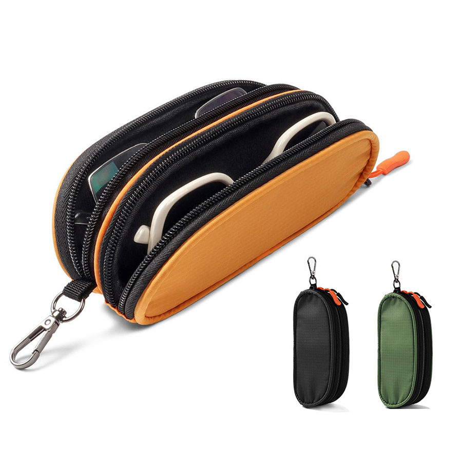 Nova dupla camada óculos de sol caso organizador saco de viagem à prova dwaterproof água multi-funcional durável material caixa de armazenamento viagens de negócios