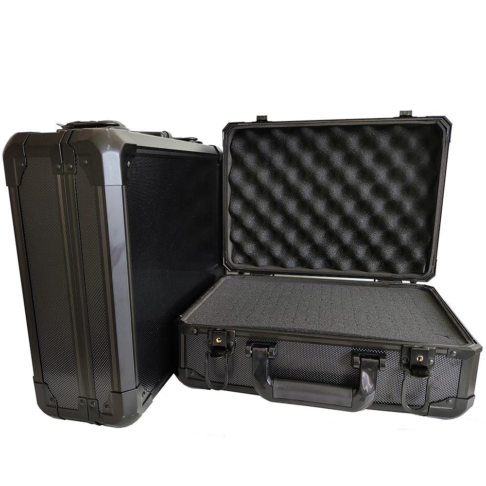 Caja de Almacenamiento con Marco de Aleación de Aluminio, Estuche de Colección con Almohadilla de Esponja para Accesorios de Cámara, Micrófono, Mezclador, Dron RC, Herramientas