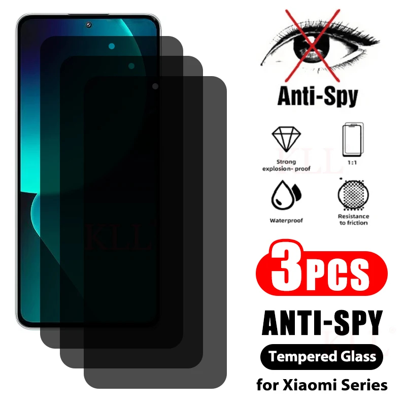 Protector de pantalla de privacidad para Xiaomi, 14, 13, 12, 11 Lite, Redmi 13C, 12C, 10C, 9A, 9C, Mi 13T, 12T, 11T, 10T, Poco F3, F4, X5, X4, X3Pro, M5, 1-4 unidades