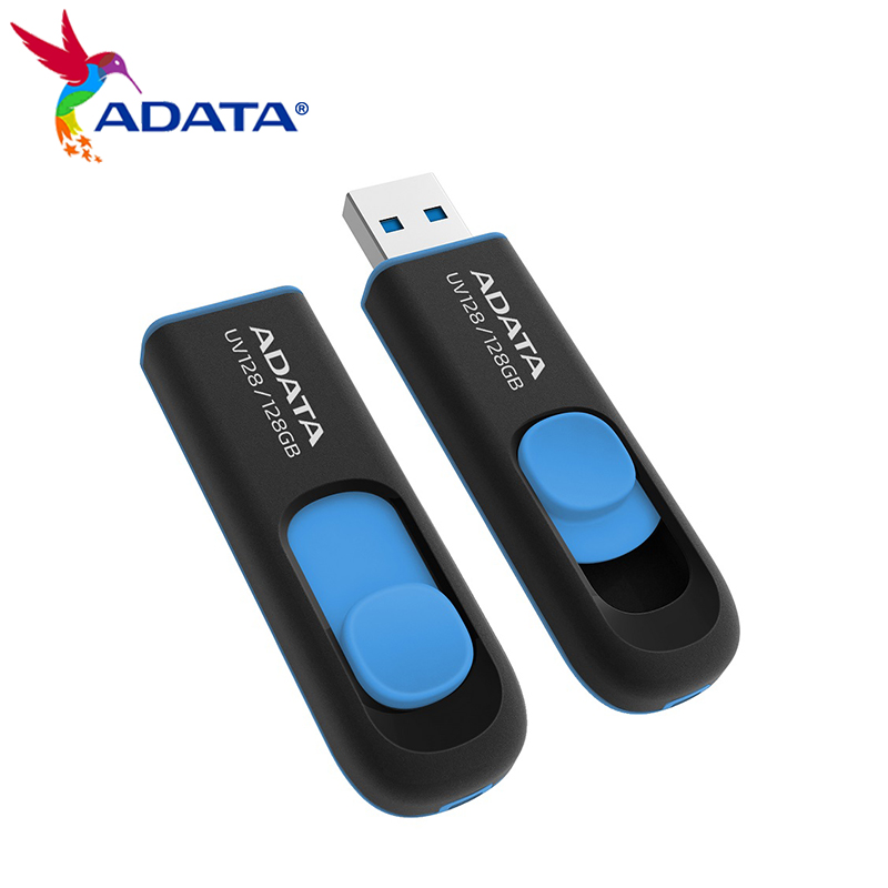 Original ADATA USB-Stick UV128 USB 3.2 Speicherstick 128GB 32GB 64GB Flash-Laufwerk USB-Stick Speichergerät Schwarz Tragbarer U-Disk