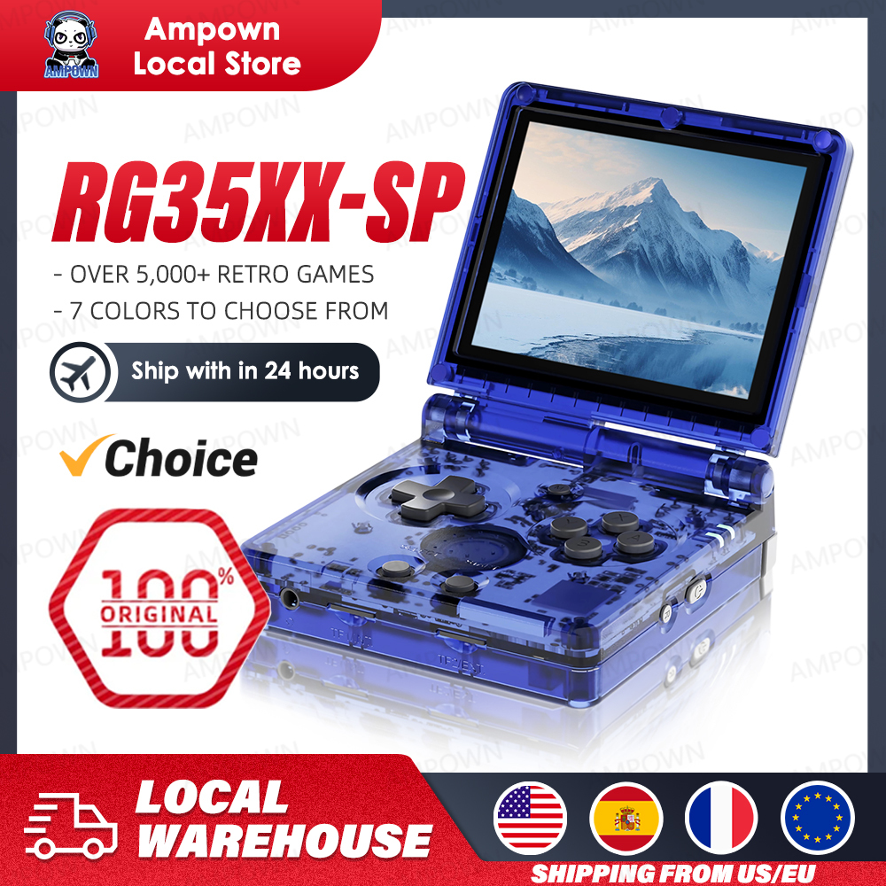ANBERNIC RG35XXSP флип-игровая консоль 3,5-дюймовый IPS-экран Мини-HDMI-выход Wi-Fi Bluetooth 4,2 электронная книга Linux видеоконсоль плеер подарки