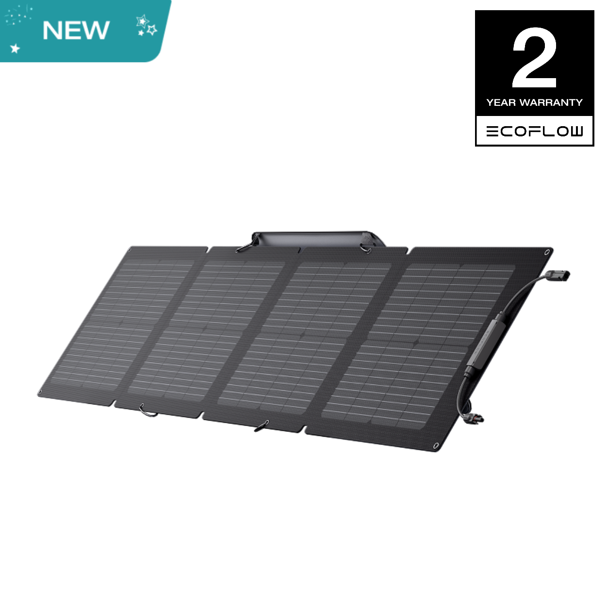 แผงโซล่าพกพา ecoflow พับเก็บได้พร้อมกระเป๋าถือมีประสิทธิภาพ23% สูงดีไซน์กันน้ำ IP68และกันฝุ่นสำหรับการตั้งแคมป์ RVs