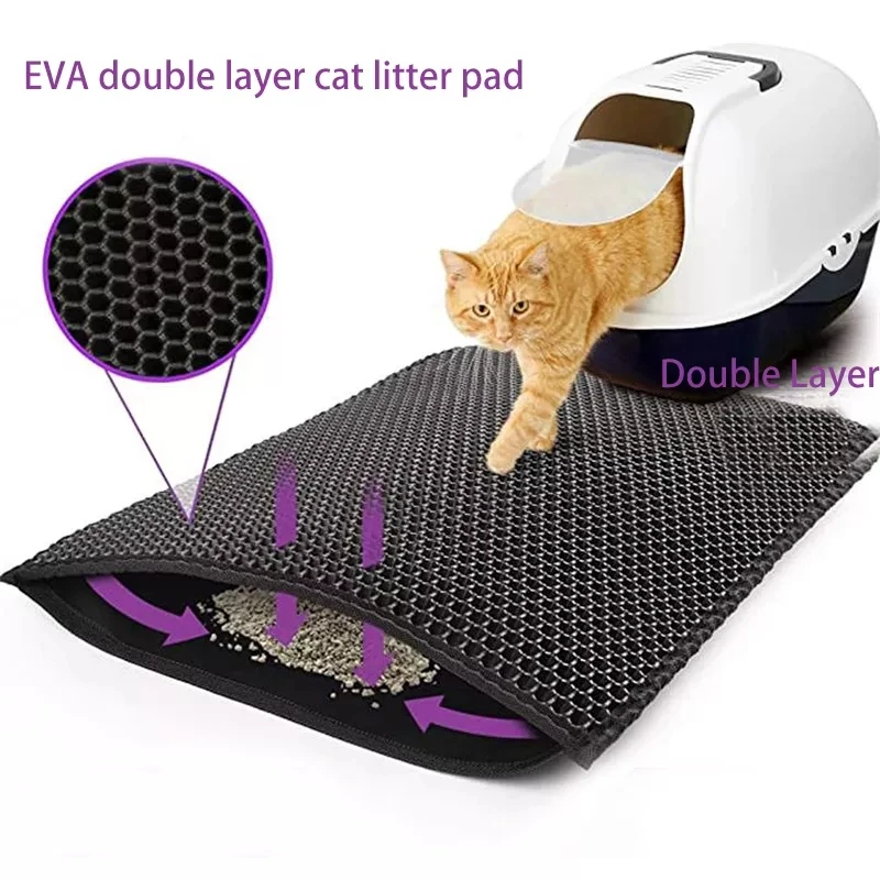 猫砂マット ギフト付き 二重層防水ペットトイレマット 滑り止め砂猫パッド 洗えるベッドマット クリーンパッド製品