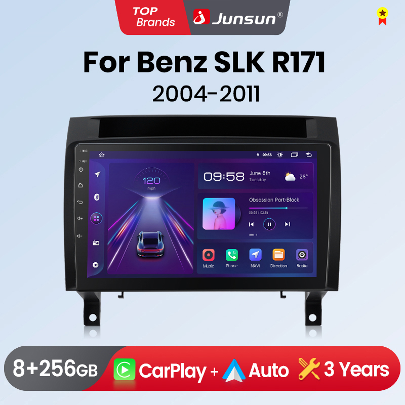 Junsun Draadloze Carplay Android Auto Autoradio Voor Mercedes Benz Klasse R171 2004-2011 Slk 200 280 300 Gps Multimedia 2din Systeem