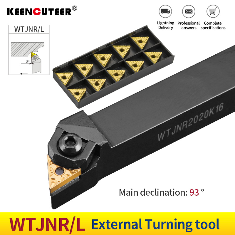 1pc wtjnr2020k16 wtjnr 1616h16 wtjnr2525m16 suporte de ferramenta de torneamento triangular externo tnmg inserções de carboneto torno conjunto de ferramentas de corte