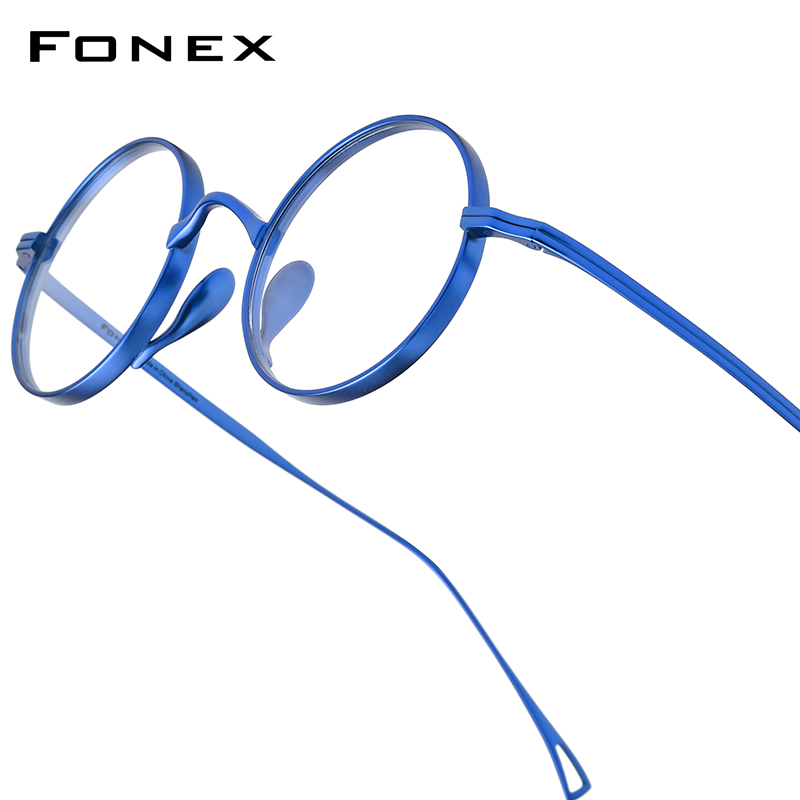 FONEX Reines Titan Brillengestell Männer Neue Marke Design Runde Brillen Frauen Retro Vintage Japanische Hochwertige Brillen 85644