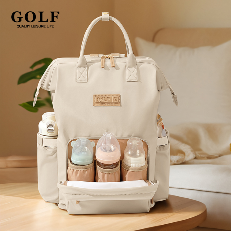 GOLF Mummy Plecak o dużej pojemności Mommy Bag Baby Change Bag Plecaki z kieszeniami na pieluchy z butelką do karmienia Plecak na pieluchy Czarny