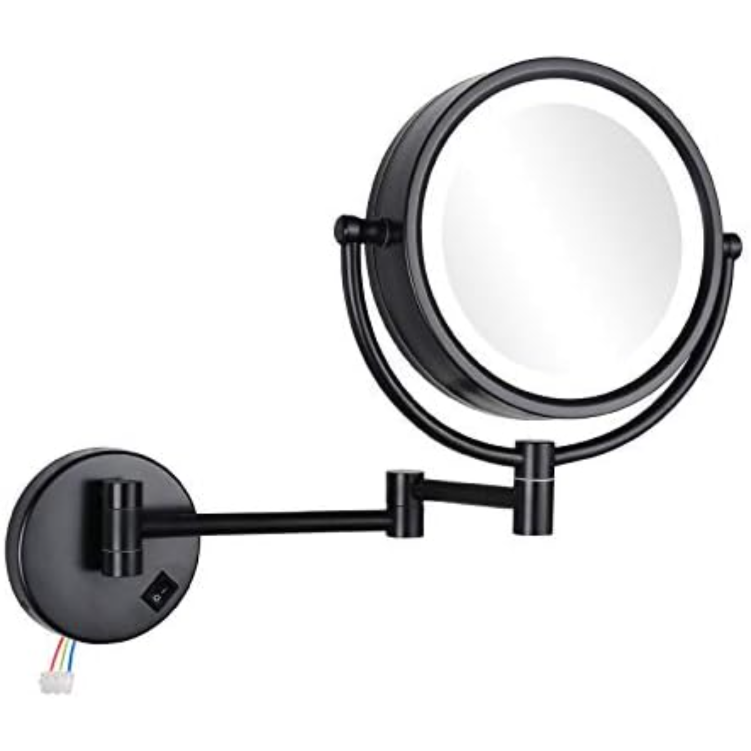 Espejo de maquillaje con cable montado con luces LED de 3 tonos Espejo de aumento 10x para baño Dormitorio 13
