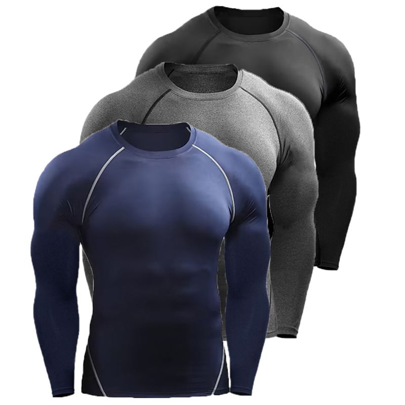 圧縮長袖 Tシャツ男性弾性トレーニング Tシャツジムフィットネスワークアウトタイツスポーツジャージアスレチックランニングシャツ男性