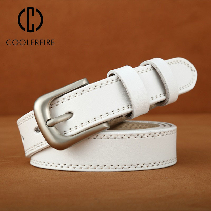Vrouwen Echt Lederen Riem Mode Hoge Kwaliteit Vintage Luxe Merk Tailleband Pin Gesp Bruin Effen Kleur Riem Dames DT025