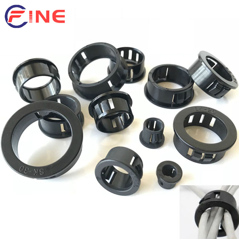 Plástico redondo snap-on fio grommet junta braçadeira pc mesa fio entrada saída anel de vedação buraco plug capa cabo rack titular protetor