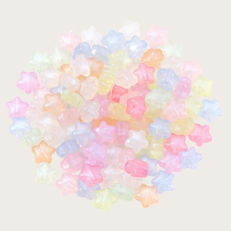 ลูกปัดอะคริลิคเรืองแสงสีเมอร์เมดขนาด 10 มม. จำนวน 50 ชิ้น สำหรับทำสร้อยข้อมือ สร้อยคอ DIY