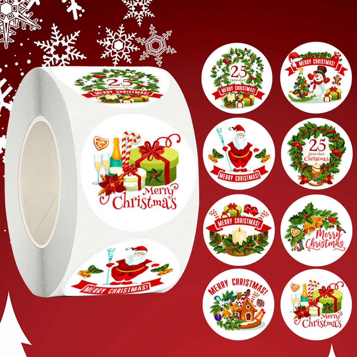 500 Stücke Frohe Weihnachten Aufkleber Weihnachten Weihnachten Party Siegel Etiketten Aufkleber Für DIY Geschenke Backpaket Umschlag Schreibwaren Dekor