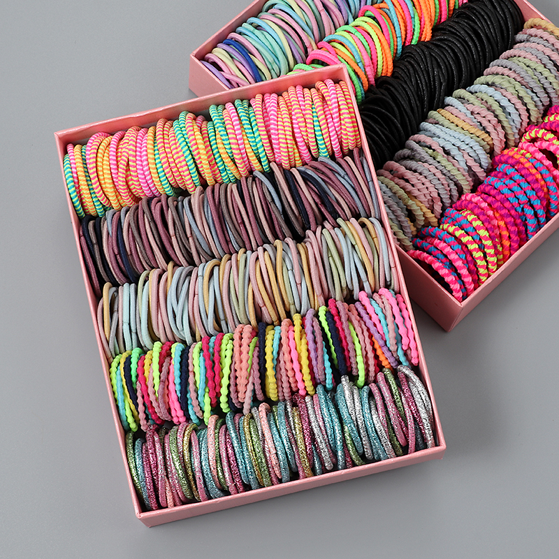 100Pcs Nieuwe Leuke Meisje Haarbanden Snoep Kleur Elastische Rubberen Band Haarband Kind Baby Hoofdband Chouchou Hair Tie accessoires