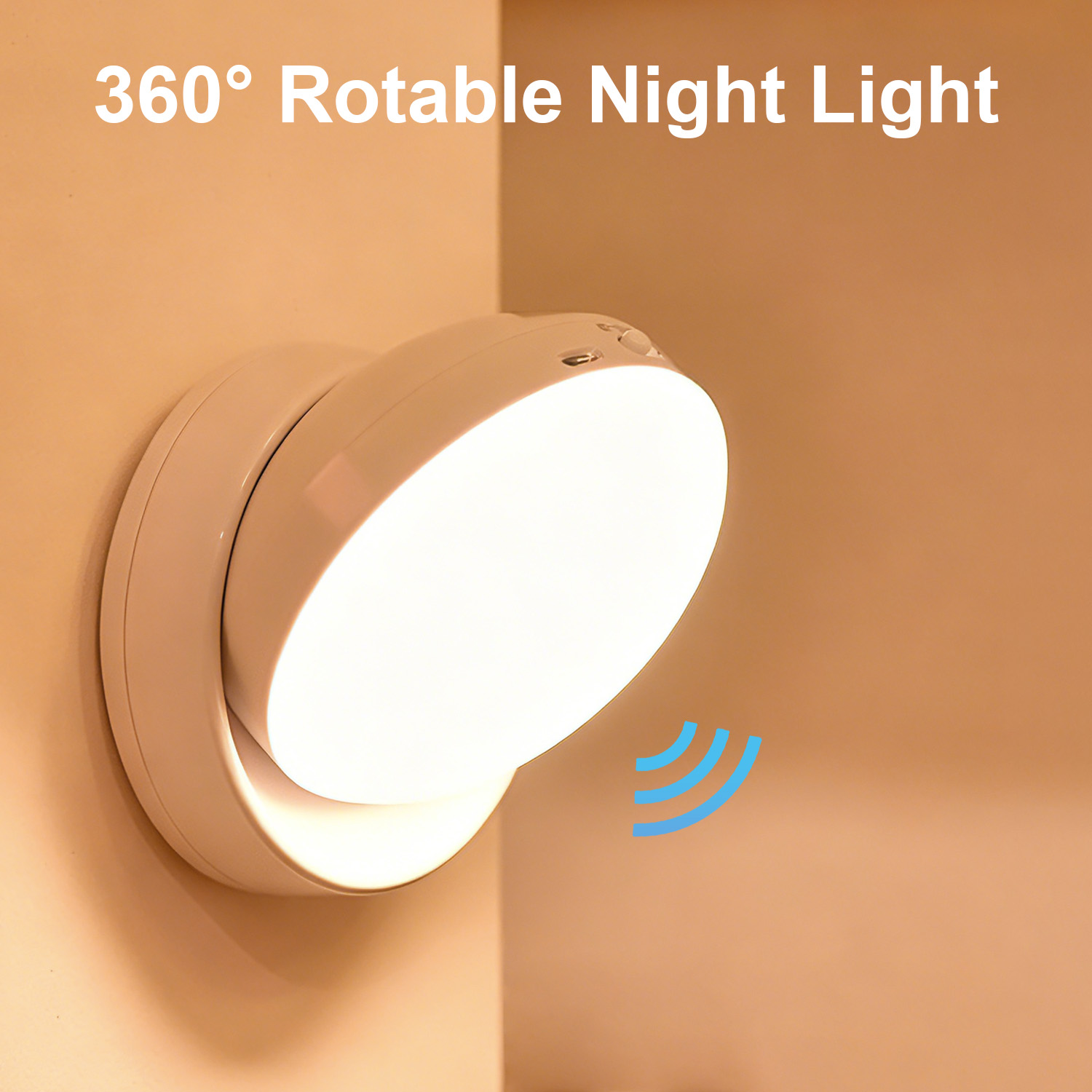 360° Rotable Motion Sensor LED Night Lights Magnetic Wall Lamp Rechargeable Closet Light For Staircase Kitchen Cabinet Lighting